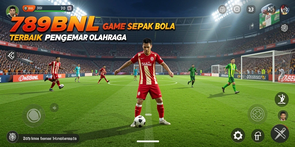 Screenshot gameplay <strong>789BNL</strong> menampilkan aksi seru di lapangan sepak bola.