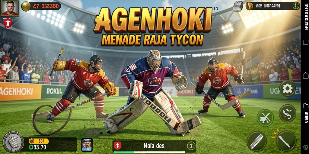 Screenshot AGENHOKI menampilkan aksi seru di lapangan hoki.