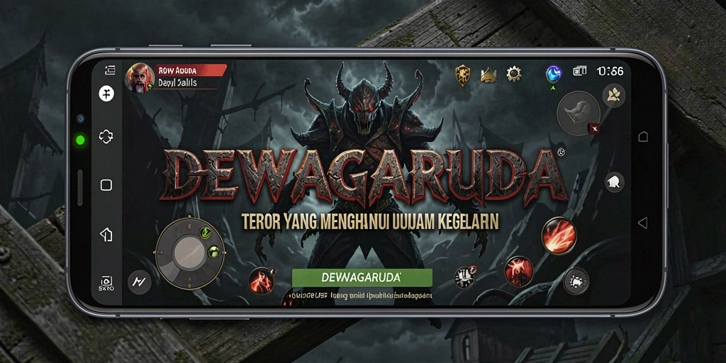 Screenshot tampilan gameplay DEWAGARUDA yang menyeramkan.
