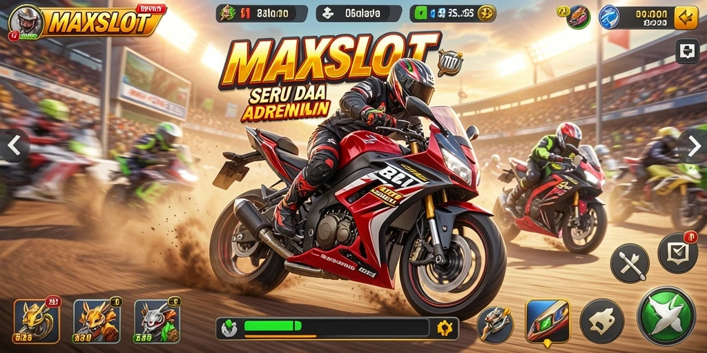Gameplay balapan motor yang seru dan menantang di MAXSLOT.