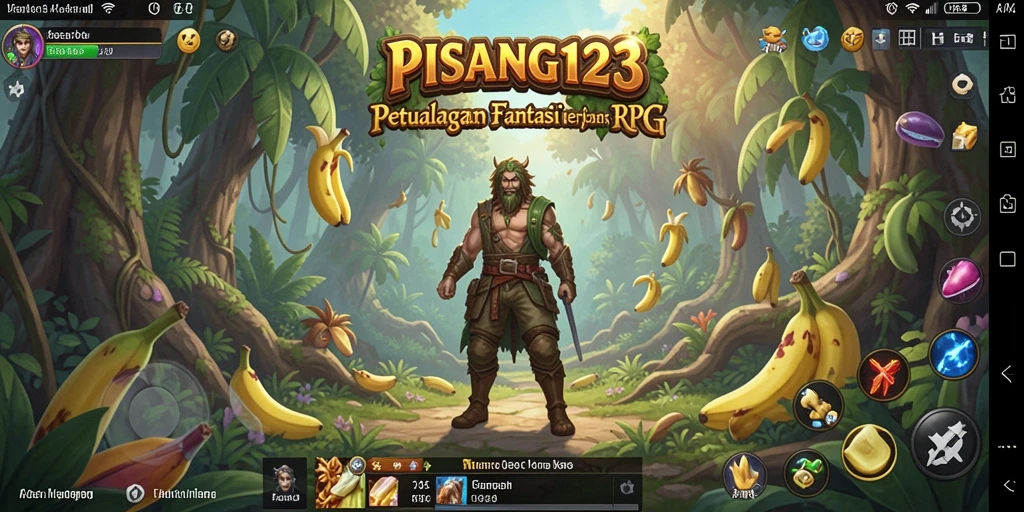 Tangkapan layar menunjukkan aksi seru di dunia PISANG123.