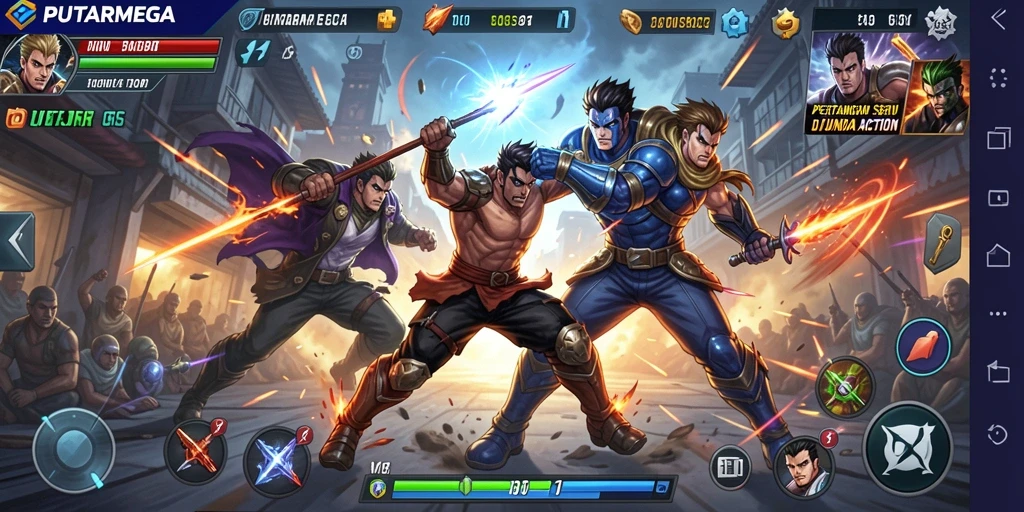 Tampilan gameplay PUTARMEGA yang mendebarkan dan penuh aksi.