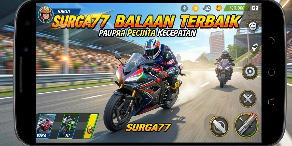 Gameplay seru saat balapan motor di SURGA77.