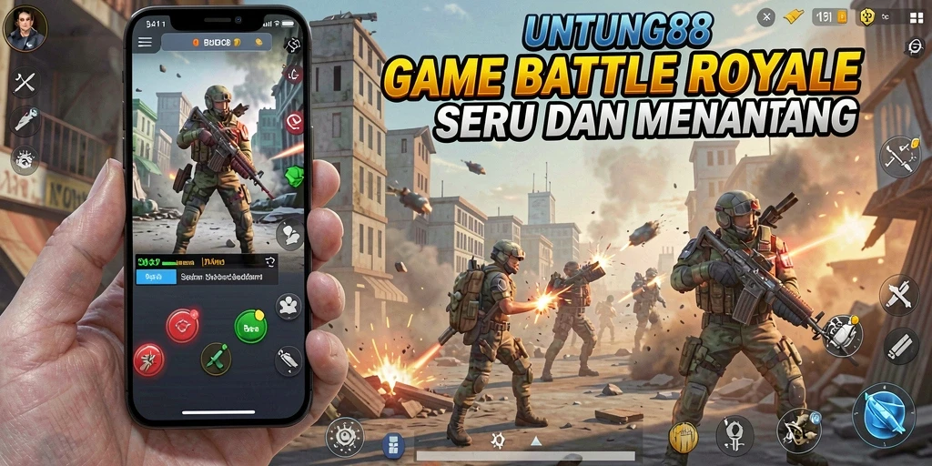 Screenshot gameplay UNTUNG88 yang menegangkan di medan perang Battle Royale.