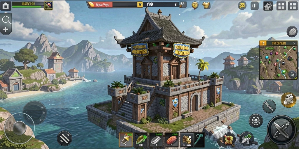 Tampilan gameplay Y89 dengan strategi Tower Defense yang intens.